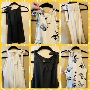 Bundles of 3 sleeveless chiffon halter tops